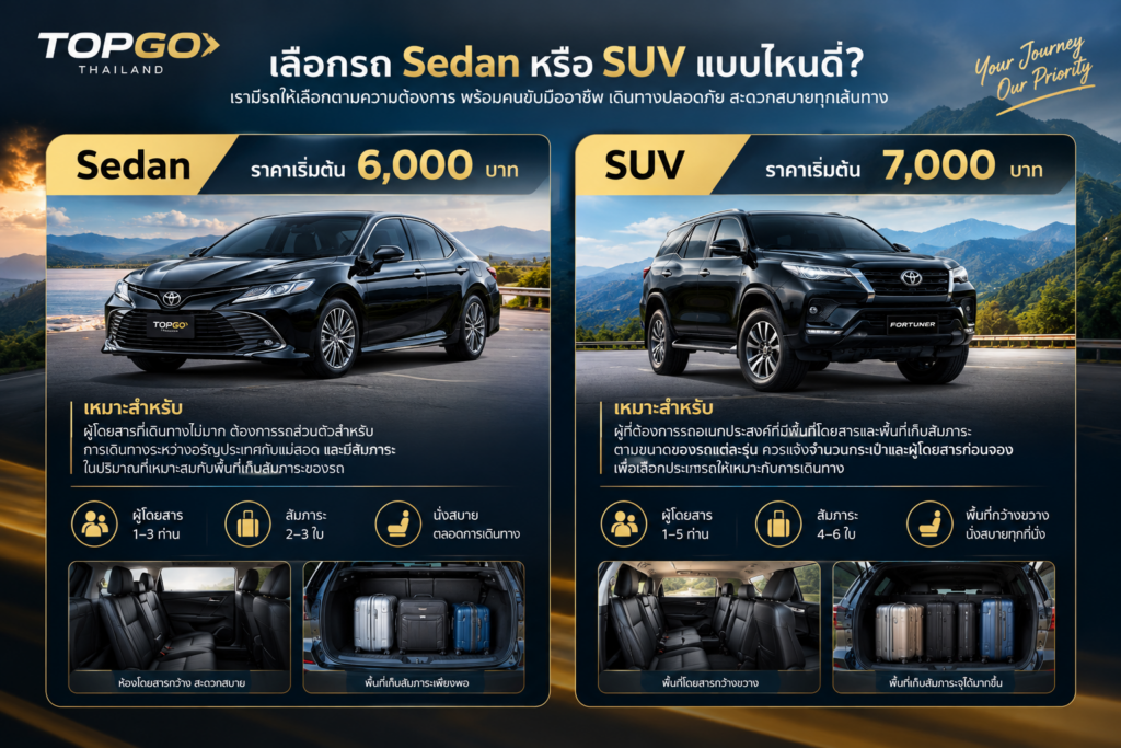 เลือกรถ Sedan หรือ SUV แบบไหนดี?